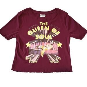 Aretha Franklin Graphic Crop Tee Shirt The Queen Of Soul Live in Vegas Women's M